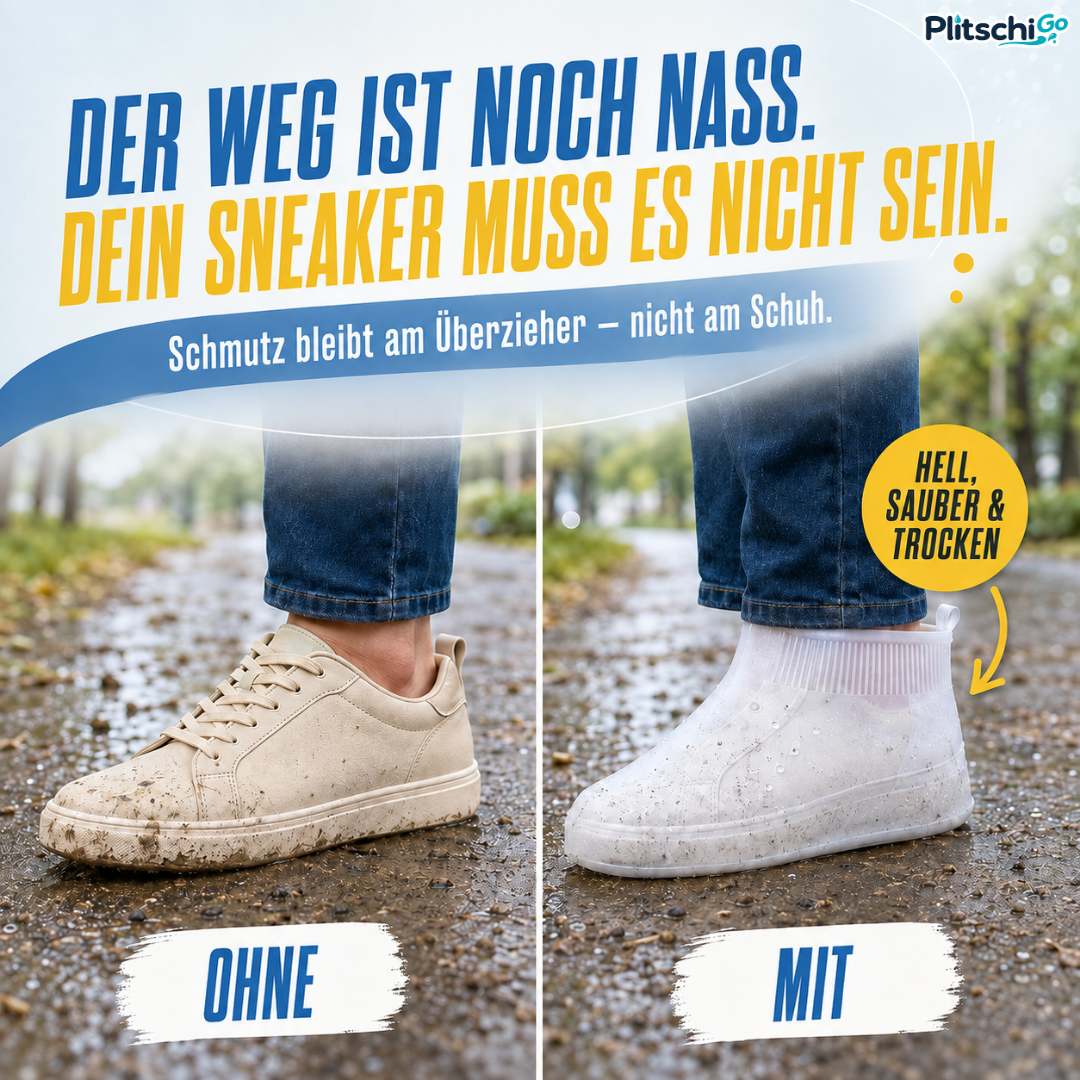 PlitschiGo 💧 Trockene Sneaker. Sauber unterwegs.