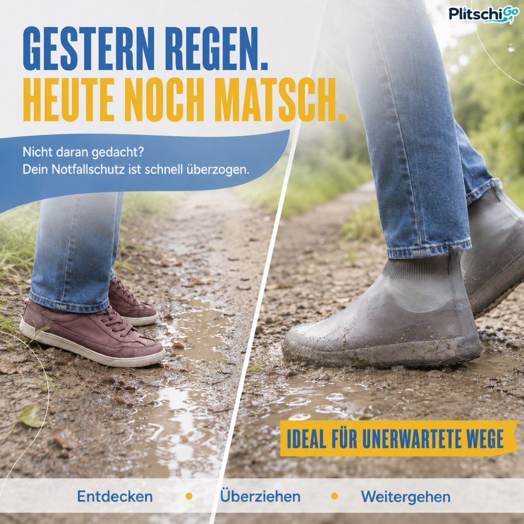 PlitschiGo 💧 Trockene Sneaker. Sauber unterwegs.