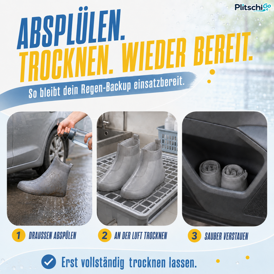 PlitschiGo 💧 Trockene Sneaker. Sauber unterwegs.
