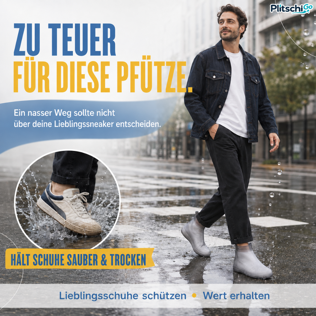 PlitschiGo 💧 Trockene Sneaker. Sauber unterwegs.