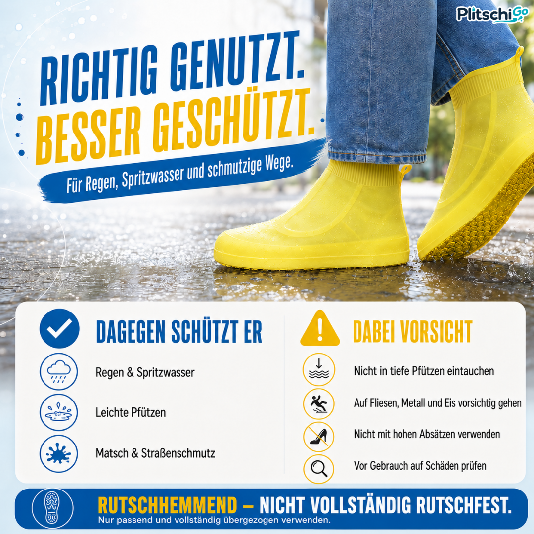 PlitschiGo 💧 Trockene Sneaker. Sauber unterwegs.